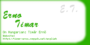 erno timar business card