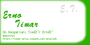 erno timar business card